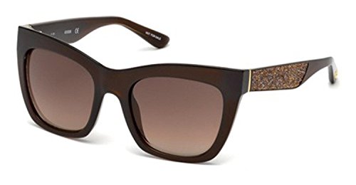 Guess GU7509 Sunglasses - Shiny Light Brown Frame, Gradient Brown Lenses, 53 mm Lens GU75095345F