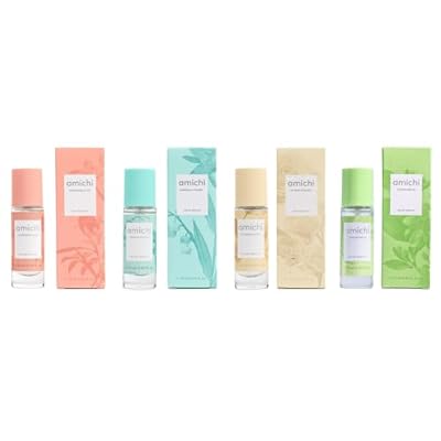 AMICHI - Colonias Mujer Azahar Dream + Intense Bouquet + Mandarine Musk + Sensual Flower Pack de 4 x 12 ml Formato Viaje en Spray Perfume Eau de Toilette Femenina Fragancia Fresca