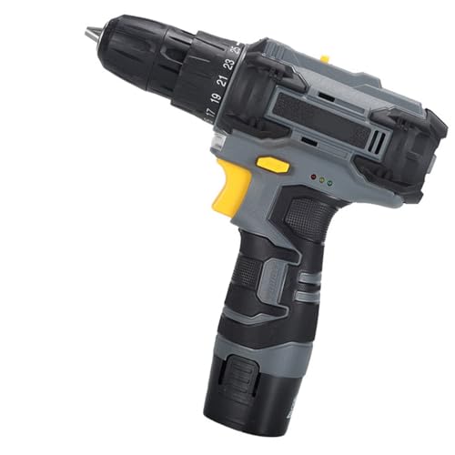 Juego de taladro multifuncional de batería de 12 V que incluye 24 brocas para reparación del hogar para destornillador eléctrico móvil de madera y metal