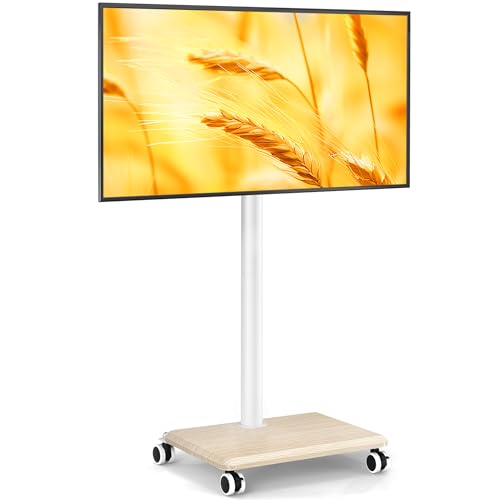 5Rcom Carrello Porta TV con Ruote per TV da 27-55 Pollici, Supporto TV da Pavimento Regolabile in...