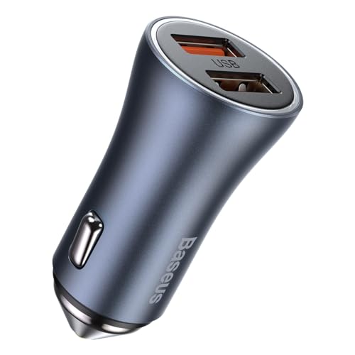 Cargador de coche Baseus 40W evita que te quedes sin batería cargando dos móviles