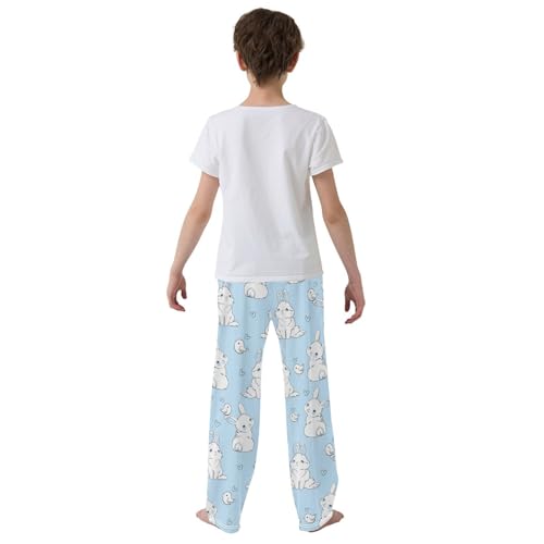 Bunny and Bird Boys Long Pants Soft Trousers Elastic Waist Kids Lounge Bottoms with Pockets S-XL3