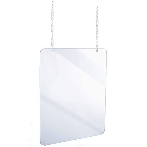 Alpine Industries Plexiglass Sneeze Guard - Hanging Acrylic Shield - Heavy Duty Protective Barrier - Hanging Protective Sneeze Shield for Business, Office, Restaurant, Schools, Cafeterias (1, 36 x 40)