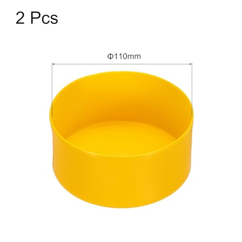 Image of uxcell 2pcs Rubber End Caps 110mm(4.3 Inch) ID Vinyl Round Tube Bolt Cap Cover Screw Thread Protectors Yellow, 50mm Height