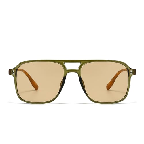 Retro Square Double Bridge Sunglasses Style Street Style Sunglasses3