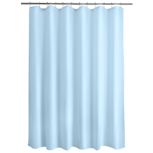 Titanker Fabric Shower Curtain Liner Baby Blue Waterproof Lightweight Machine Washable 70 x 72 Inches