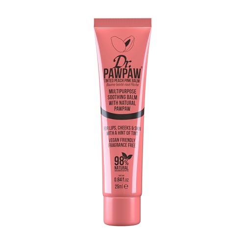 Dr. PAWPAW ORIGINAL BALM Multipurpose Soothing Tinted Balm - Lip Balm For Lips, Cheeks, Eyes Lip Moisturizer With Pawpaw - Peach Pink - 25Ml