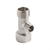 Bidet T-Adapter, 7/8 Zoll 3/8 Zoll 1/2 Zoll Gewinde Dreiwege-Rohrverschraubung für Badezimmer Sanitärsysteme Messingkonstruktion Korrosionsbeständig für den Heimgebrauch (1/2)