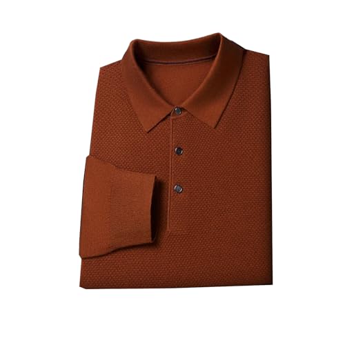 Men's Wool Cassual Turn Down Collar Pullovers Knit Tops Long Sleeve Sweater Casual Jumper