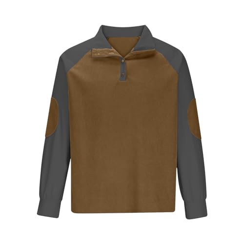 Mens Casual Shirts 2024 Fashion Long Sleeve Corduroy Button Shirt Loose Lightweight Pullover Sweatshirt No Hoodie2