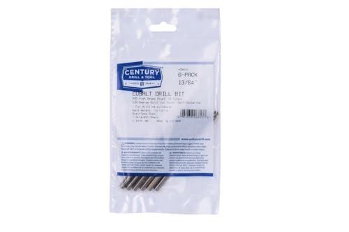 Image of Century Drill & Tool 26813 Cobalt Drill Bit, 13 /64 inch, Pro Pack of 6
