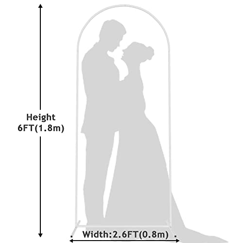 Image of Wokceer 6FT Arch Backdrop Stand White Metal Wedding Arch Backdrop Stand