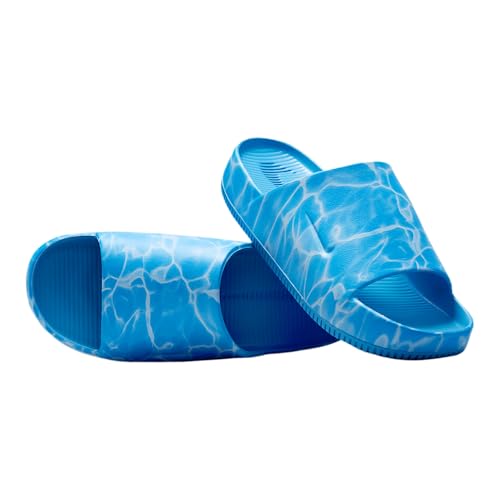 Nike Calm Printed Men's Slides (HQ1125-400, Coast/Signal Blue/Antarctica/Coast) - Main Image