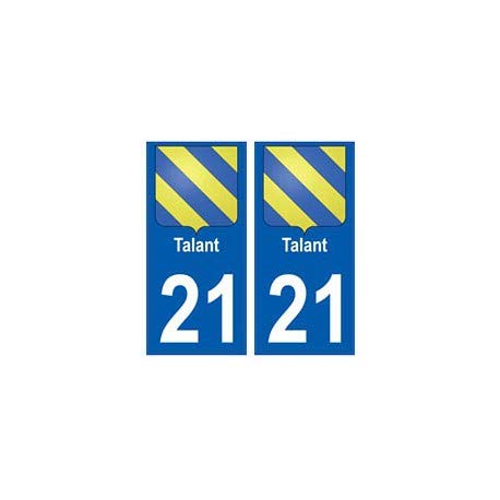 21 Talant blason autocollant plaque stickers ville - Angles : droits