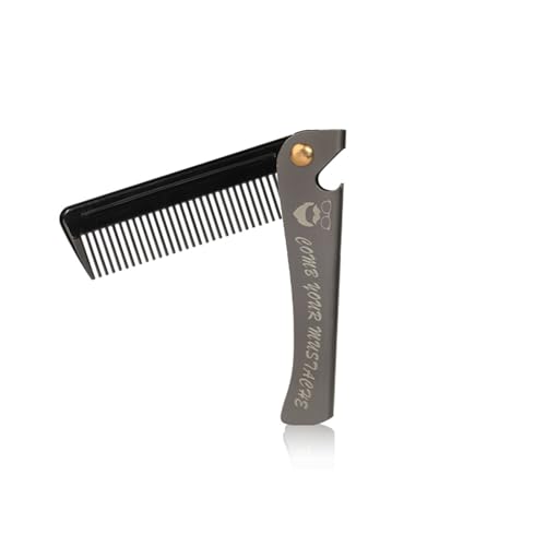 Ziyonix Peine para barba portátil para el aseo del cabello peine plegable plegable peine barba hombre para el aseo del cabello hombre casa salón