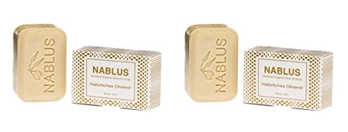 Jabón natural de Nablus Soap de aceite de oliva natural, hecho a mano y aceite de palma libre, bio 2 x 100g Cover