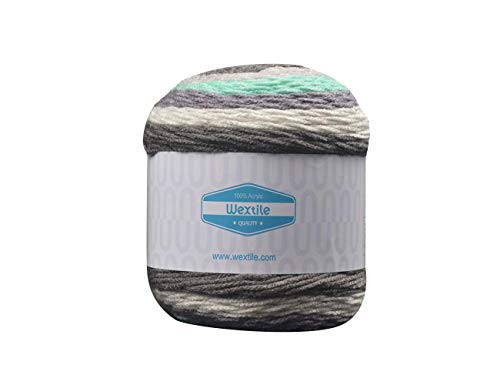 Ovillos Grandes de Hilado autoextraíble - Juego de 1 madejas Wextile Estambre Multicolor Acrílico, Increíble Tejido de Punto Perfecto para Ganchillo & Tejer, 350 Metros 380 Yardas por madeja.
