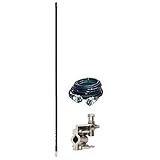 Pro Trucker Single 4' 750 Watt CB Radio Antenna Kit with Mirror Mount, Antenna Stud and 9' Coax...