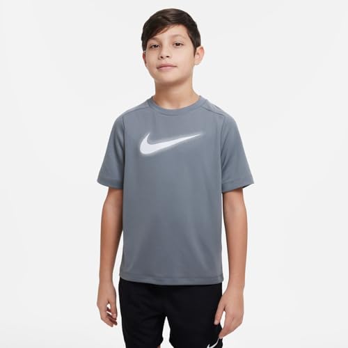 Nike Multi Big Boys' Dri-FIT Graphic Training Top (Medium, Smoke Grey/White)2