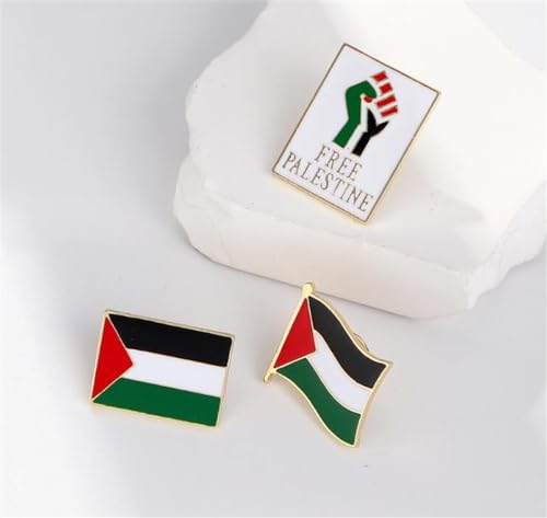 zhanghaoran 7 Pieces Palestine Flag Lapel Pin Set Palestinian Flag Pins Support Palestine Badge Hat Clothing Backpack4