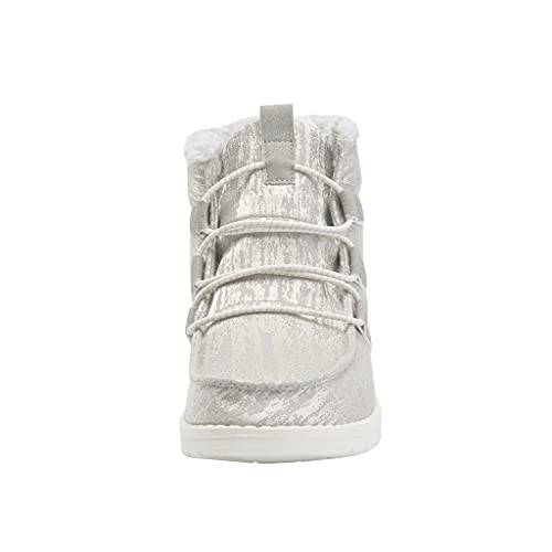 Hey Dude Women's Lea Fur Grey Size 9 | Women’s Shoes | Women’s Lace Up Boots | Comfortable & Light-Weight