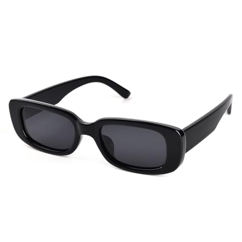 Polarized Rectangle Sunglasses for Women Men Trendy Retro 90s Sunglasses Narrow Square Y2k Shades