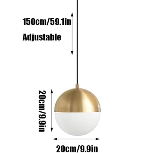Lustre en verre métallique à tête unique et douille E27 - 6