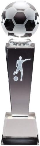 Female Soccer Sports Crystal 8.75" Trophy with 4 Lines of Custom Text