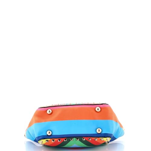 Pre-Loved 1973 Rockstud Tote Striped Leather Mini, Print4