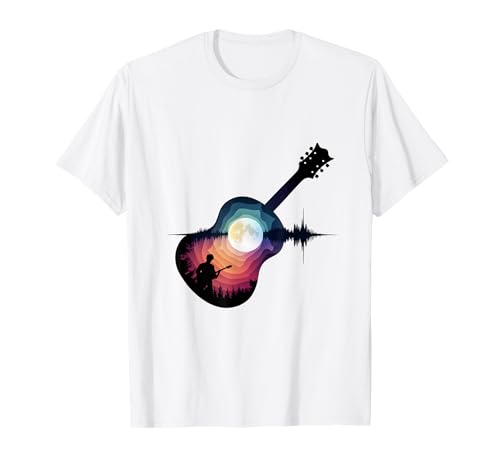 Guitarra Lake Shadow Love Guitarra Músico Divertido Guitarra Camiseta