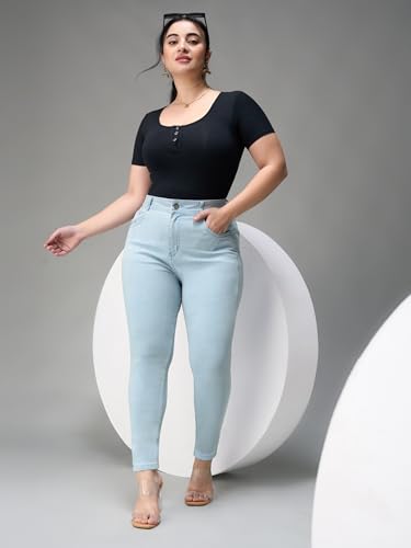 Image of Miss Chase A+ Women's Bootcut High Rise Regular Length Stretchable Denim Jeans