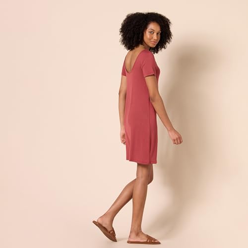 Image of Amazon Essentials Women's Jersey Regular-Fit Ballet-Back t-Shirt Dress (Previously Daily Ritual)
