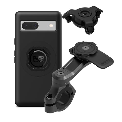 Image of Quad Lock Motorcycle Handlebar Mount PRO Kit with Vibration Dampener and MAG Phone Case for Google Pixel 7a