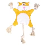 générique Jouets Cattiger en Forme de Son- Grands Chiens de Renard en Coton Peluches D' intérieur Interactives sans Peluche Résistance Couinement Morsure Animaux- Puppiestiger Doux en