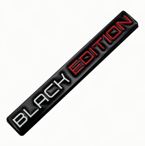 Image of 2pcs Black Edition Metal Emblem 3D Badge Replacement for Car Truck Side Door Bike Stickers Nameplate (Black White Red)