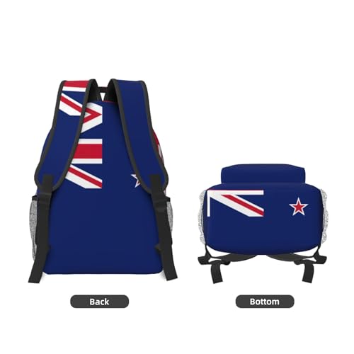 Sac à dos imprimé drapeau Nouvelle-Zélande noir pour ordinateur - 3