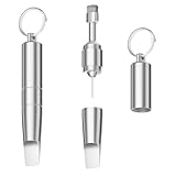 AEUXZA Triple-Funktion Handy Werkzeug Set, Präzise SIM Nadel mit Reinigungspinsel und Paketschneider, Robustes EDC Multitool mit Schlüsselanhänger für Smartphone & Reise, Silber
