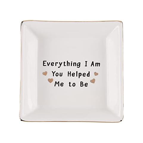 Mothers Day Gifts for Mom from Daughter, Mom Birthday Gifts - Ceramic Ring Dish Decorative Jewelry Tray, Mothers Day Valentine's Day Thanksgiving Christmas Gifts for Mom, Everything I Am Cover
