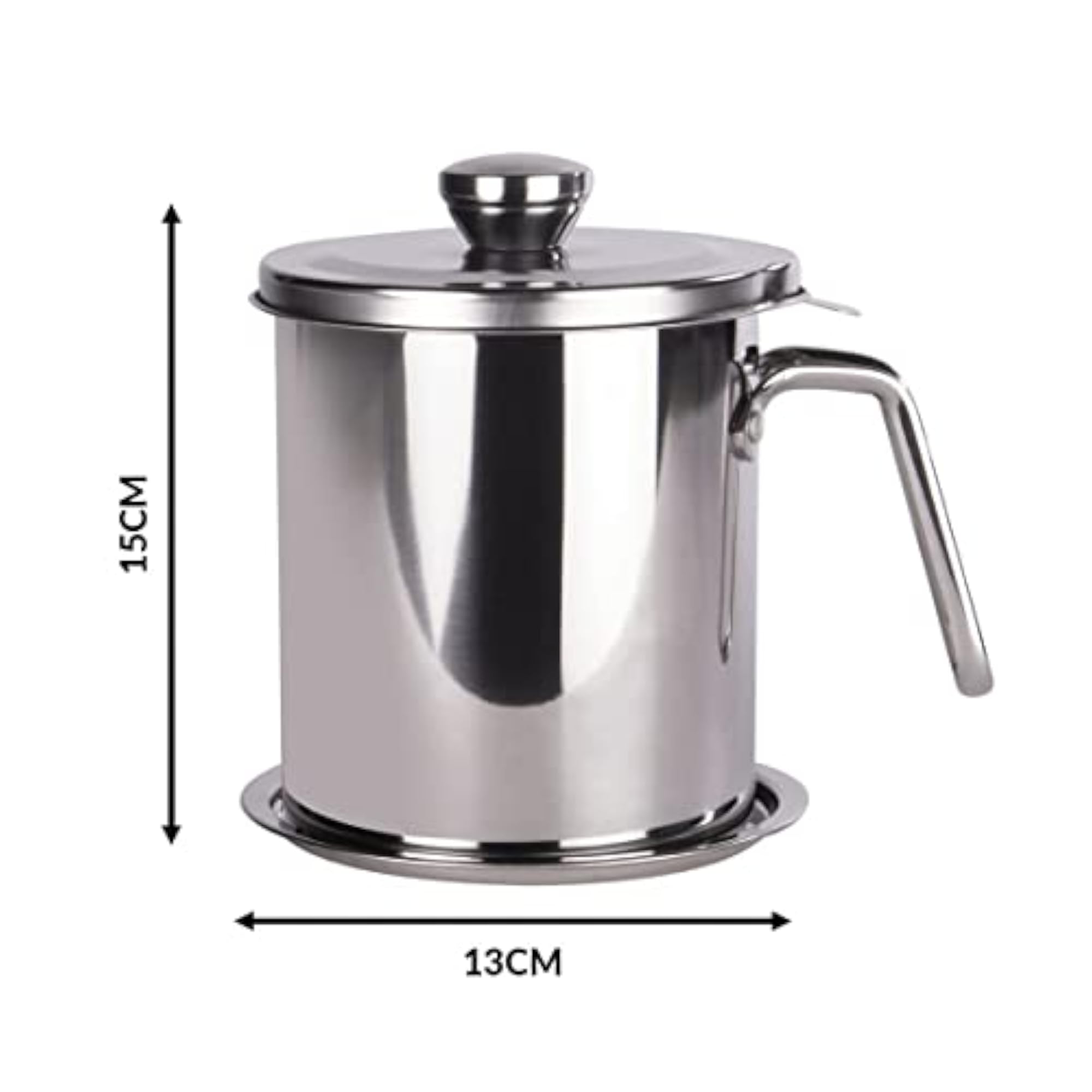 Stainless Steel Oil Strainer Pot with Removable Filter