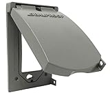 Sealproof 1-Gang Vertical Weatherproof Outdoor Metal Flat Outlet Cover, Single Gang Electrical Power Receptacle Protector, UL Listed, 4-in1, Gray