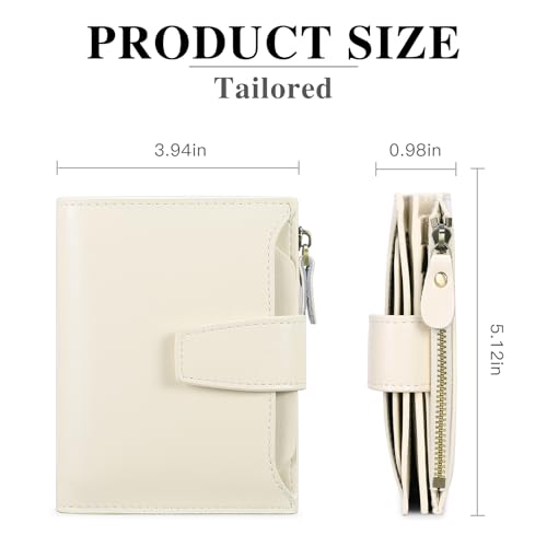 FALAN MULE Small Wallet for Women Genuine Leather Bifold Compact RFID Blocking Small Womens Wallet