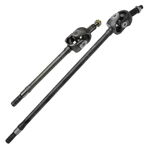 Image of Detroit Axle - Front 2pc U-Joint Axles for 2007-2018 Jeep Wrangler 2018 Wrangler JK [w /Dana 30 Axle], 2008 2009 2010 2011 2012 2013 2014 2015 2016 2017 2 U-Joint Axle Shafts Assembly Replacement