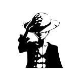 One Anime Piece Monkey D Luffy Black Vinyl Decal Sticker Art Decor for Room, Car, Laptop, Computer, Desk