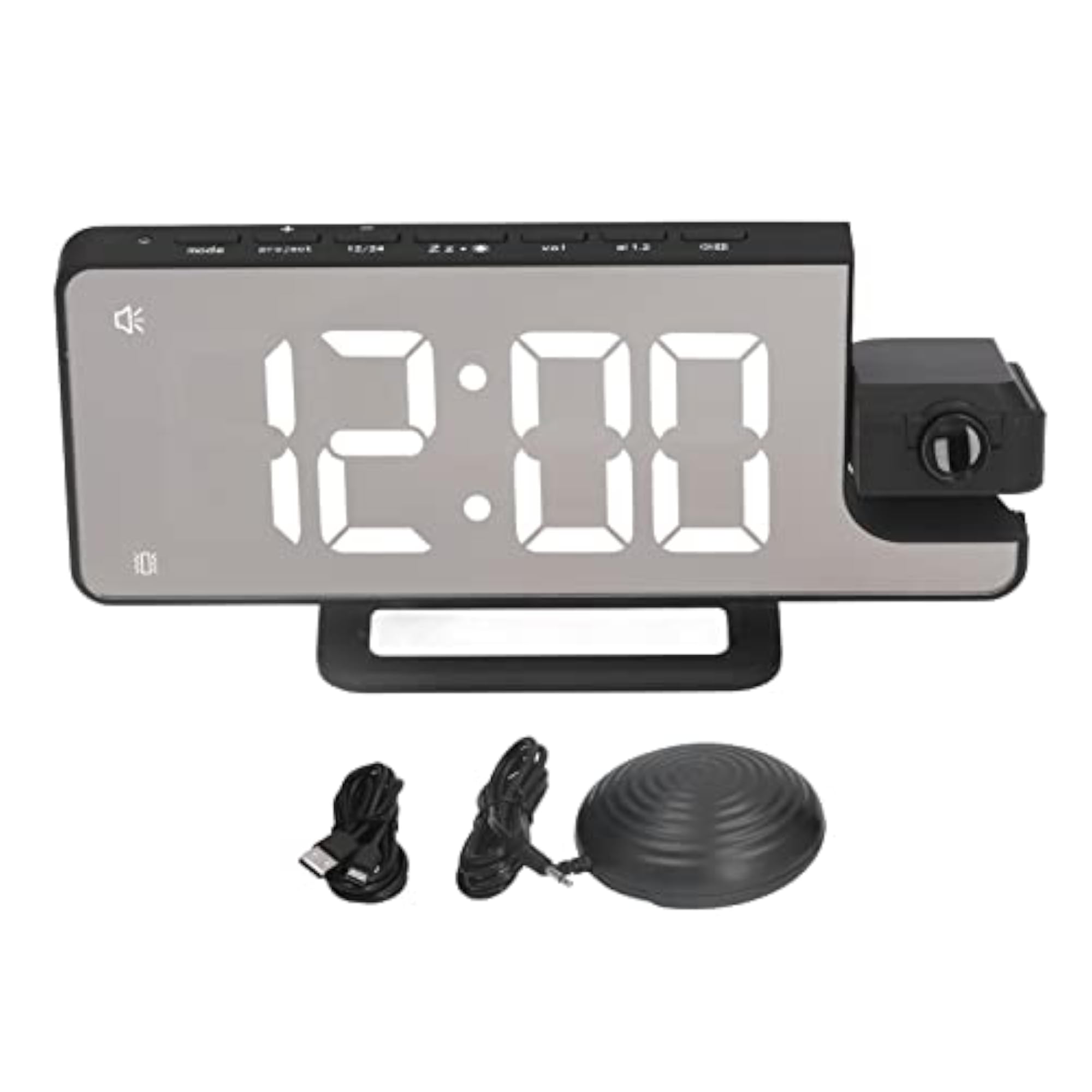 Projection Alarm Clock with Snooze Function, USB Output
