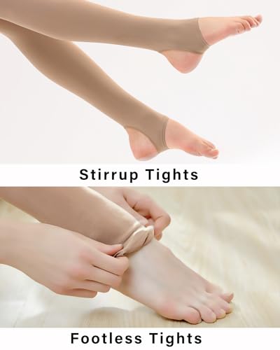 Stelle 2308-TS007-TN-M Womens Girls Stirrup Tights Ultra Soft Dance Tights thumb #3