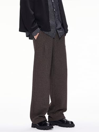 Men's Pants Wool Straight Loose Casual Fit Dress Trouser for Man4