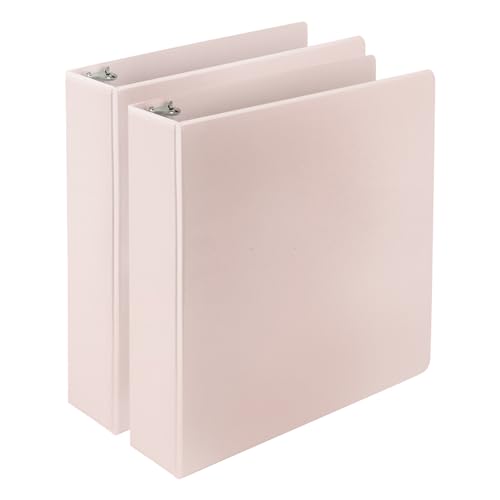 Samsill Plant-Based 2 Inch Durable D-Ring View Binder Eco-Friendly USDA Certified Biobased 2 Count Pack of 1 Rose