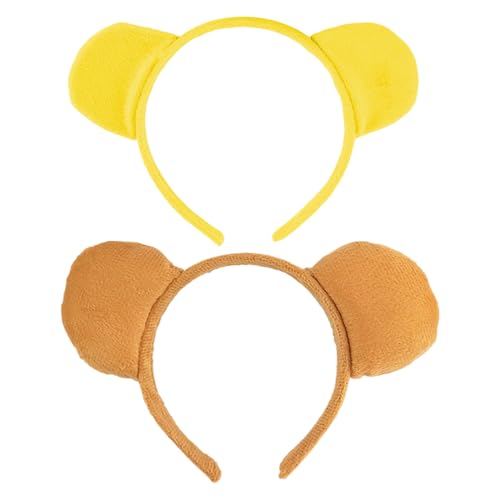 2 unidades diadema com orelhas de urso, diadema de animais bonitas, acessórios para o cabelo para disfarces, acessórios para o cabelo para cosplay