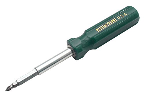 Image of Eazypower 81517 12-Pack Green8-in-1 Extruded Handle Screwdriver R1 /R2 Square Recess, #1 /4-5,#2 /8-10 Phillips /Slotted, 1 /4,5 /16 Nut Setters