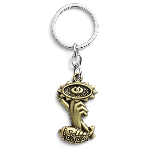 Image of M Men Style Metal Hand Symbol Keychain for Car & Bike Keys | Decorative Round Emblem Key Ring | Durable Metal Key Holder for Men & Women